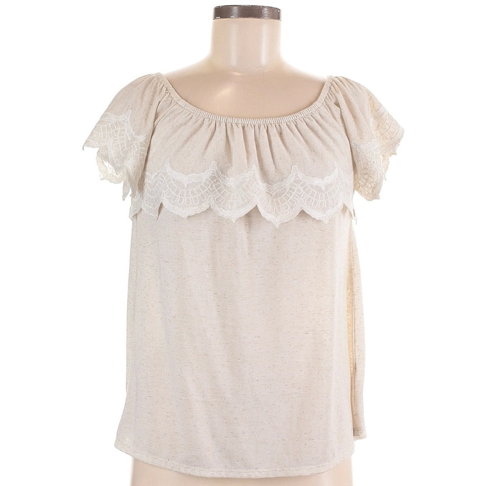 Daniel Rainn Cream Lace Accent Blouse